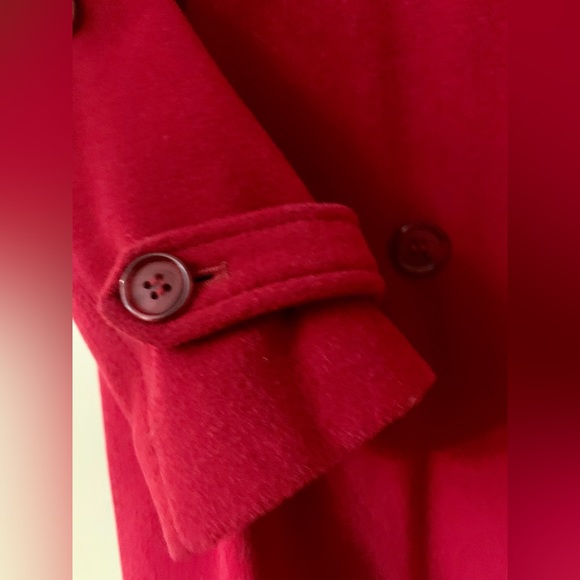 Rothschild Girls Red Wool Trench Coat Jacket Size 16 - GORGEOUS - Picture 4 of 12